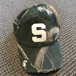 Michigan State Spartans Block S Camouflage Strap Back Hat